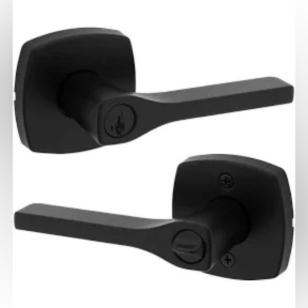 Kwikset Tripoli Lever Entry Lock with Smart Key, Matte Black